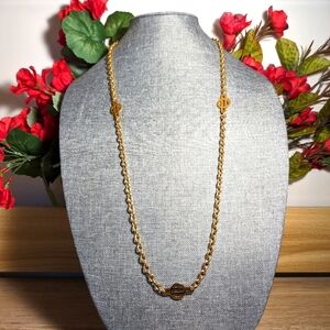Extra Long Vintage Gold Plated Layering Necklace